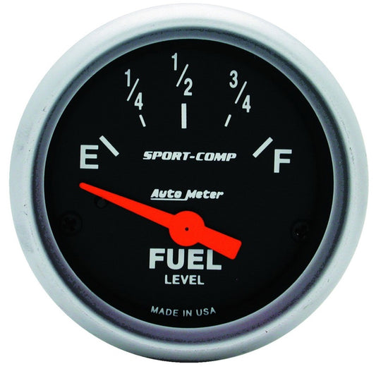 Autometer 2-1/16in 0 OHM E to 30 OHM F Electric Sport-Comp Fuel Level Gauge - Burkken Auto Parts