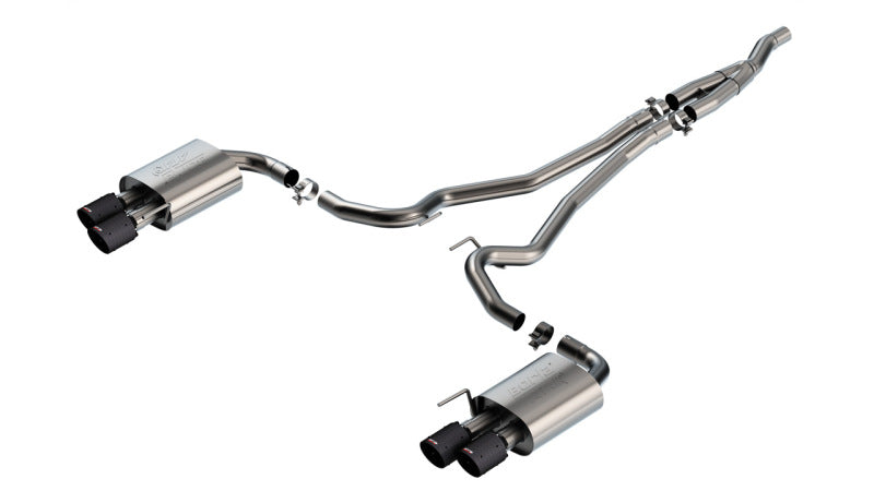 Borla 2024 Ford Mustang 2.3L Ecoboost ATAK Catback Exhaust CF BA w/ Quad Tips - Non-Active - Burkken Auto Parts