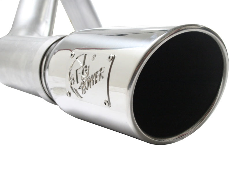 aFe Atlas Exhaust 4in Aluminized Cat-Back w/ 304 SS Polished Tip 11-13 Ford F-150 EcoBoost V6 3.5L - Burkken Auto Parts