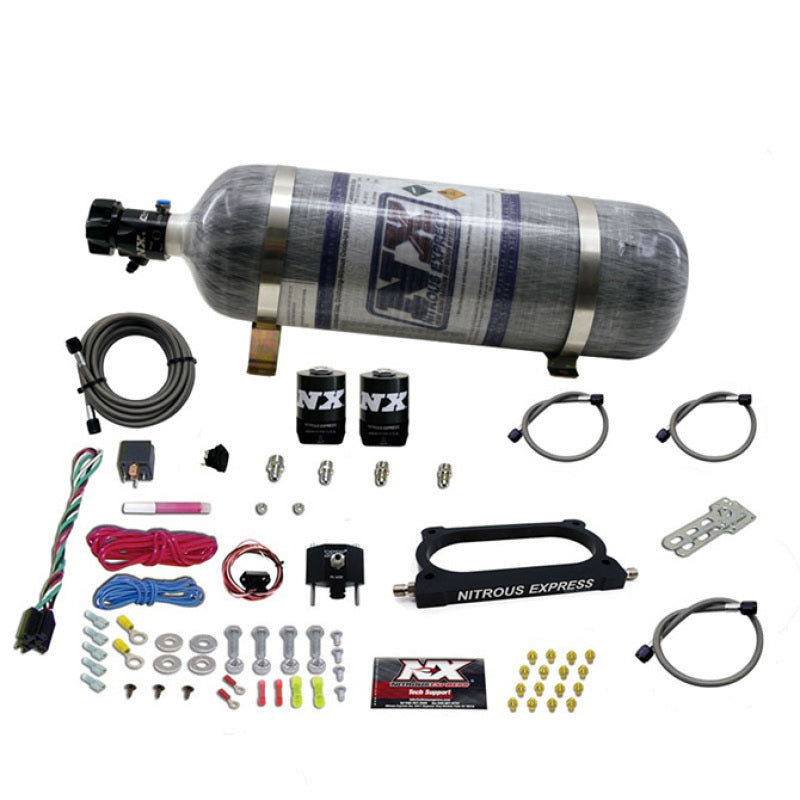 Nitrous Express 07-14 Ford Mustang GT500 Nitrous Plate Kit (50-250HP) w/Composite Bottle - Burkken Auto Parts