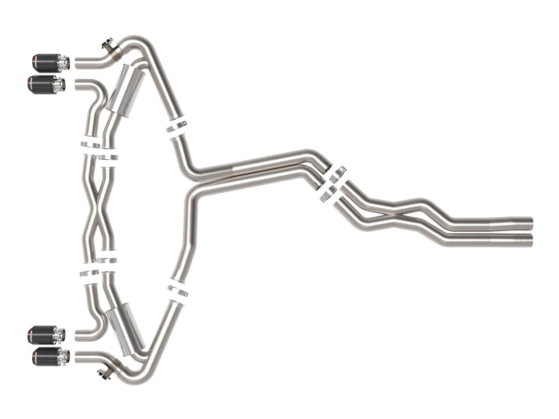 aFe 20-22 Audi RS6 Avant V8 4L (tt) MACH Force-Xp 3in to 2.5in 304 SS Cat-Back Exhaust w/ Carbon Tip - Burkken Auto Parts