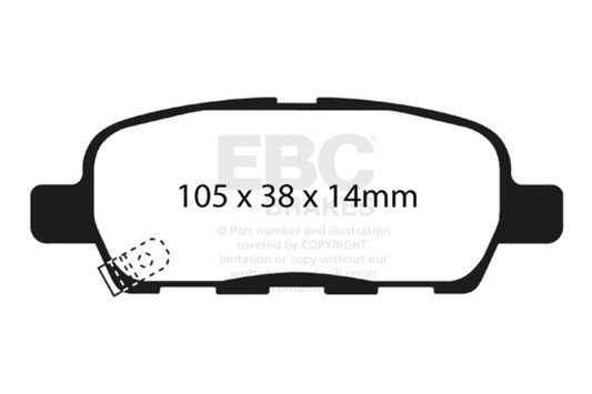 EBC 02 Infiniti G35 3.5 w/o DCS Greenstuff Rear Brake Pads - Burkken Auto Parts