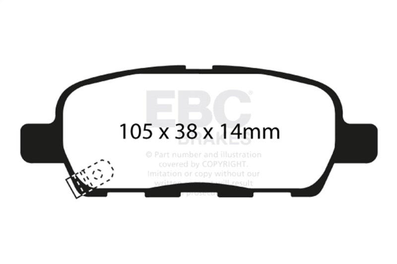 EBC 02 Infiniti G35 3.5 w/o DCS Redstuff Rear Brake Pads - Burkken Auto Parts
