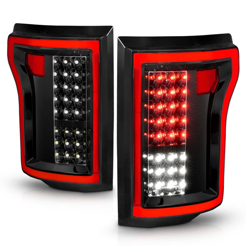 ANZO 2015-2016 Ford F-150 LED Taillights Black - Burkken Auto Parts