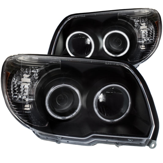 ANZO 2006-2009 Toyota 4Runner Projector Headlights w/ Halo Black - Burkken Auto Parts