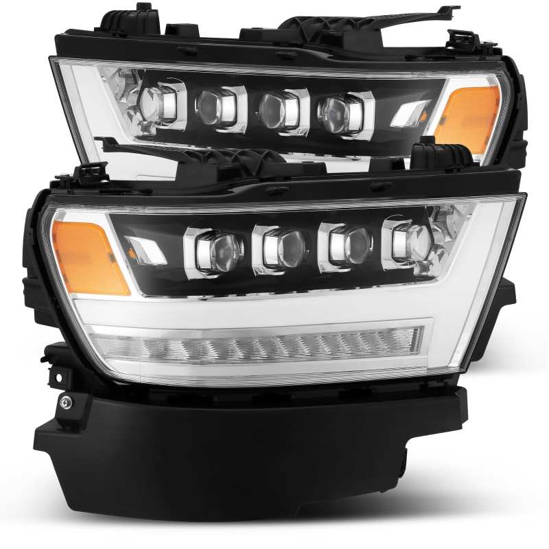 AlphaRex 19-20 Ram 1500HD NOVA LED Proj Headlights Plank Style Chrome w/Activ Light/Seq Signal/DRL - Burkken Auto Parts