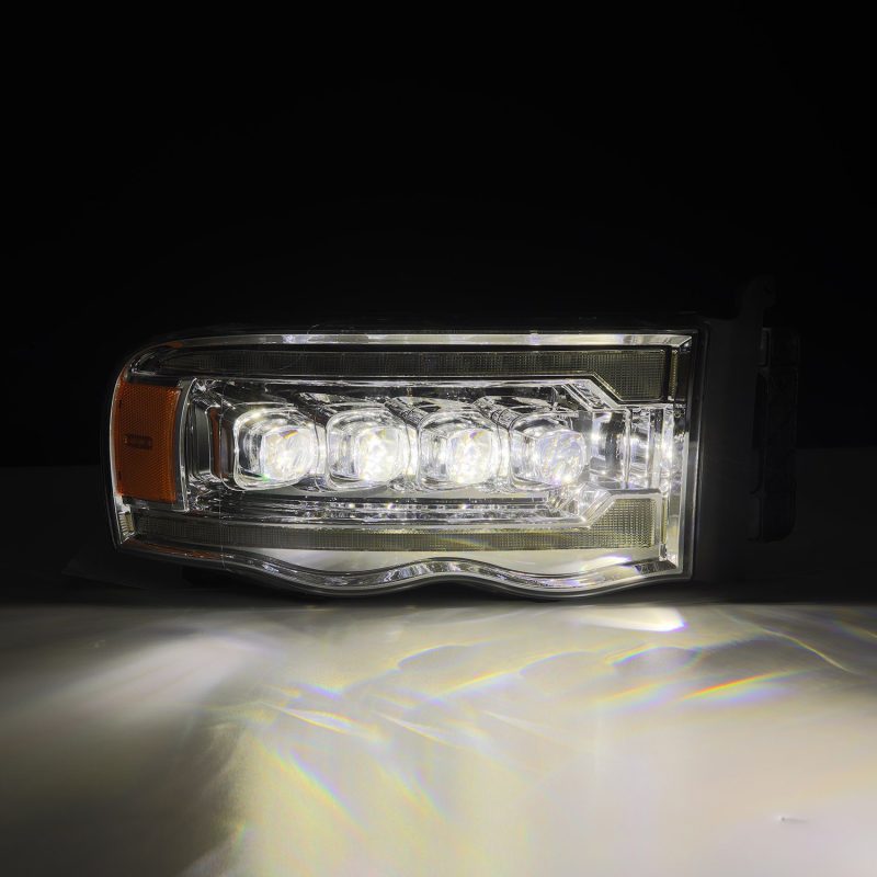 AlphaRex 02-05 Dodge Ram 1500 NOVA LED Proj Headlights Plank Style Chrome w/Activ Light/Seq Signal - Burkken Auto Parts