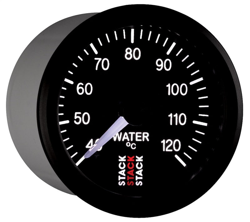 Autometer Stack 52mm 40-120 Deg C 1/8in NPTF Male Pro Stepper Motor Water Temp Gauge - Black - Burkken Auto Parts