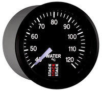 Autometer Stack 52mm 40-120 Deg C 1/8in NPTF Male Pro Stepper Motor Water Temp Gauge - Black - Burkken Auto Parts