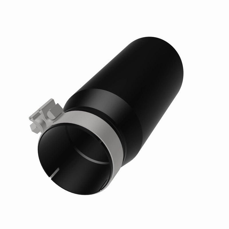 MagnaFlow Tip Stainless Black Coated Single Double Round Single Outlet 5in Dia 4in Inlet 13in L - Burkken Auto Parts