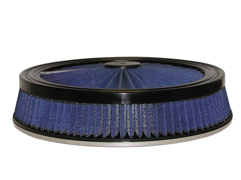aFe MagnumFLOW Air Filters Round Racing P5R A/F TOP Racer 14D x 3H (Blk/Blue) - Burkken Auto Parts