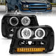 ANZO 2002-2009 Chevrolet Trailblazer Projector Headlights w/ Halo Black - Burkken Auto Parts