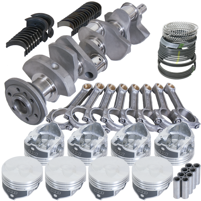 Eagle Chevy 350 1Pc 3.480in Crank 6.000in I-Beam Rod -7cc Flat Top 4.040in Pistons Rotating Assembly - Burkken Auto Parts