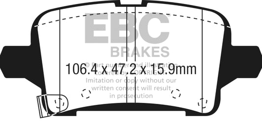 EBC 2016+ Chevrolet Malibu 1.5L Turbo (Elec PB) Greenstuff Rear Brake Pads - Burkken Auto Parts