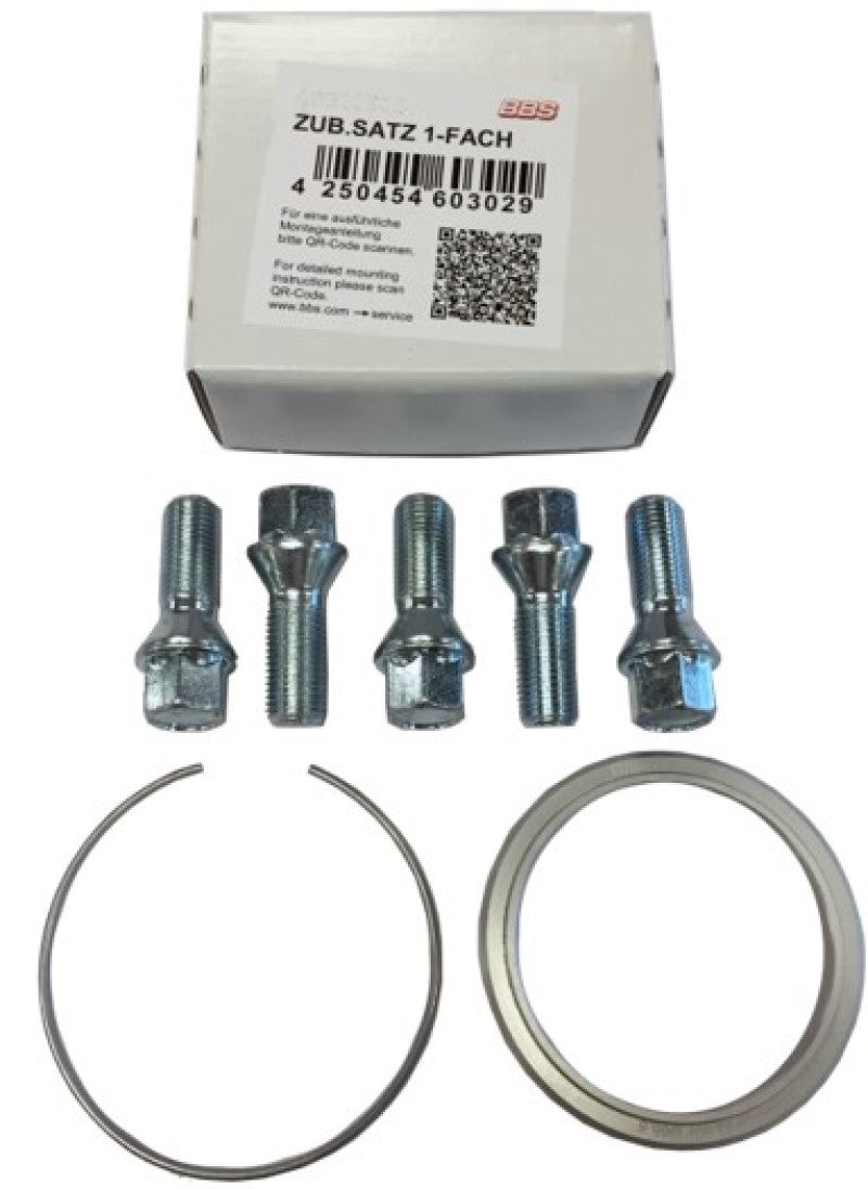 BBS PFS KIT - BMW 74mm Hub - Includes 82mm OD - 74mm ID Ring / 82mm Clip / Lug Bolts - Burkken Auto Parts