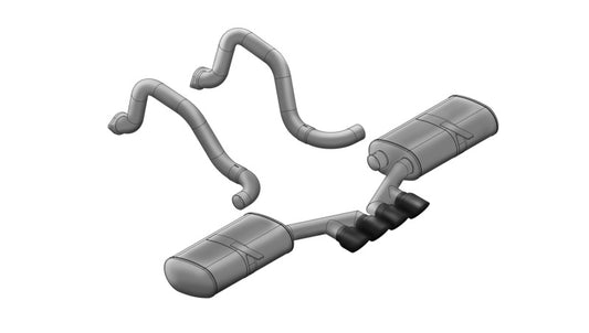 Corsa 1997-2004 Chevrolet Corvette C5 Z06 5.7L V8 Black Sport Axle-Back Exhaust - Burkken Auto Parts