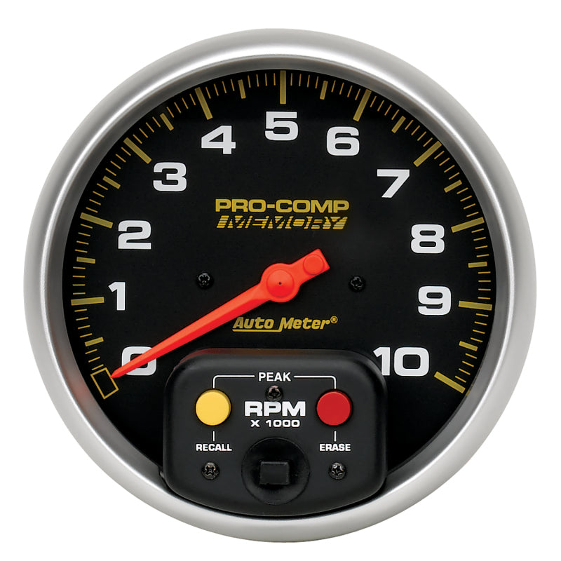 Autometer Pro-Comp 5 inch 10K RPM with Peak Memory  In-Dash Tachometer - Burkken Auto Parts