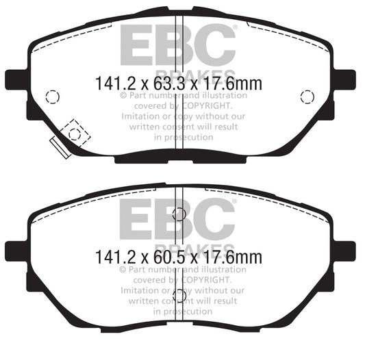 EBC 2017+ Toyota C-HR 2.0L Greenstuff Front Brake Pads - Burkken Auto Parts