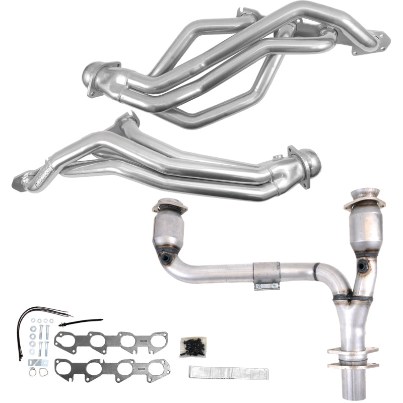 BBK 09-24 Ram 1500 Hemi 5.7L 1-3/4 Long Tube Headers w/High Flow Catted Y-Pipe (Silver Ceramic) - Burkken Auto Parts