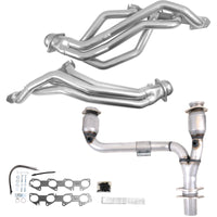 BBK 09-24 Ram 1500 Hemi 5.7L 1-3/4 Long Tube Headers w/High Flow Catted Y-Pipe (Silver Ceramic) - Burkken Auto Parts