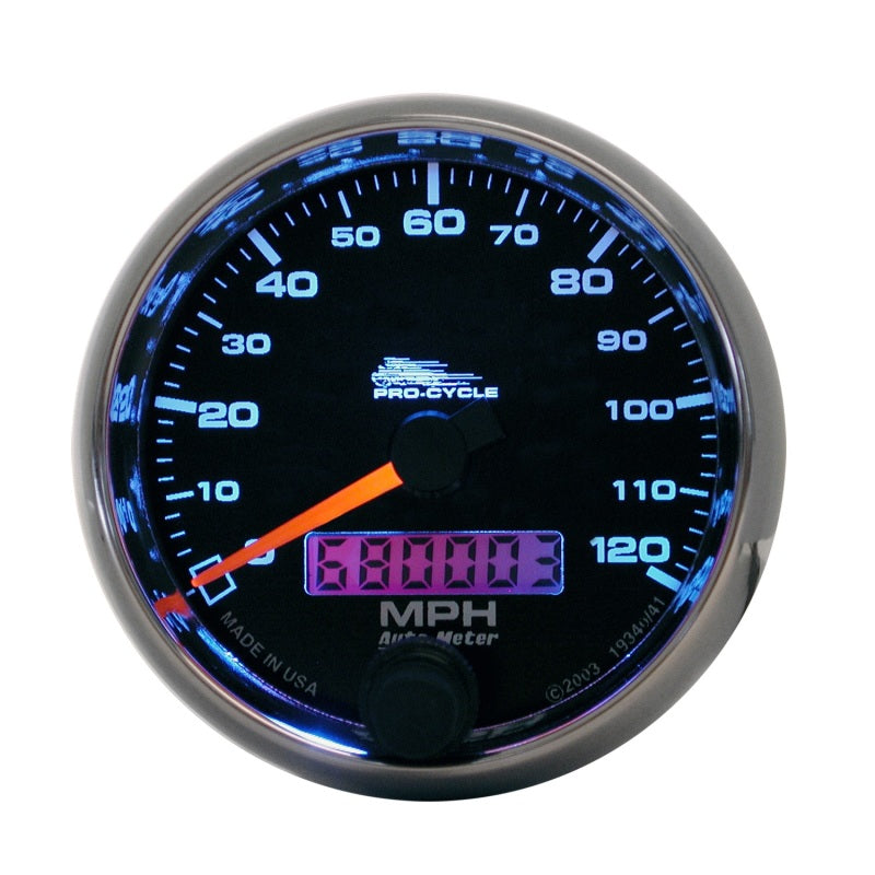 Autometer Pro-Cycle Gauge Speedo 2 5/8in 120 Mph Elec Black - Burkken Auto Parts