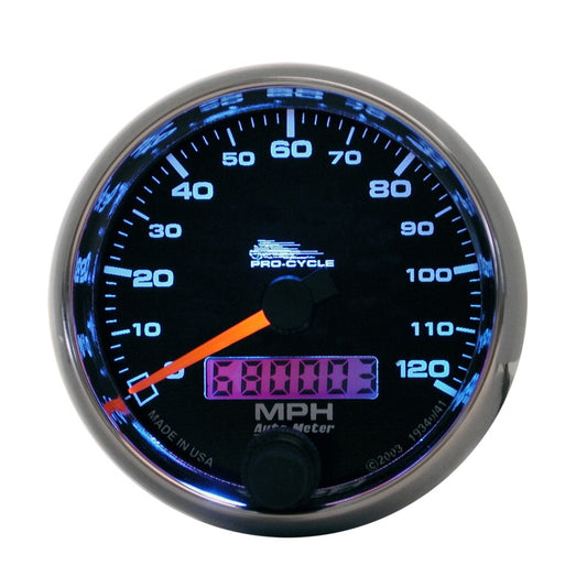 Autometer Pro-Cycle Gauge Speedo 2 5/8in 120 Mph Elec Black - Burkken Auto Parts