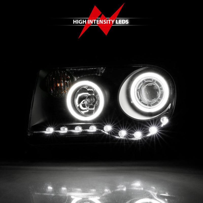 ANZO 2005-2010 Chrysler 300C Projector Headlights w/ Halo Black (CCFL) G2 - Burkken Auto Parts