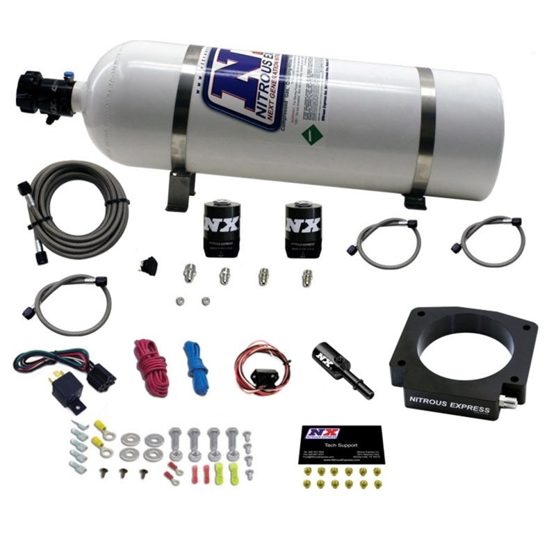 Nitrous Express 15-17 Ford Mustang GT350 5.2L Nitrous Plate Kit w/15lb Bottle - Burkken Auto Parts