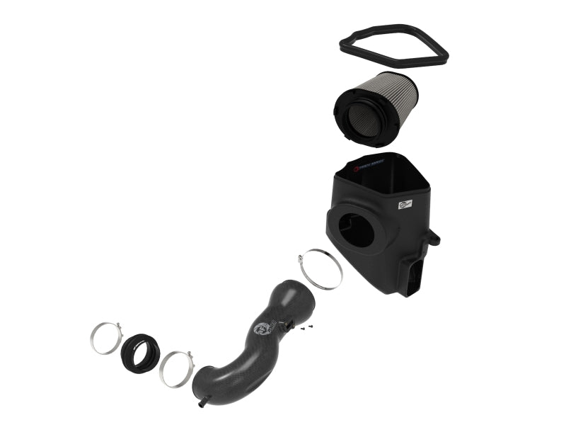 aFe 19-21 GM Trucks 5.3L/6.2L Track Series Carbon Fiber Cold Air Intake System W/ Pro Dry S Filters - Burkken Auto Parts