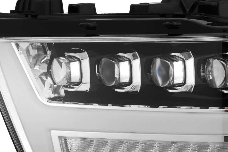 AlphaRex 19-20 Ram 1500HD NOVA LED Proj Headlights Plank Style Chrome w/Activ Light/Seq Signal/DRL - Burkken Auto Parts