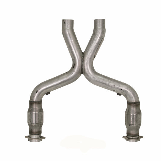 BBK 11-14 Mustang 5.0 Short Mid X Pipe With Catalytic Converters 3.0 For BBK Long Tube Headers - Burkken Auto Parts