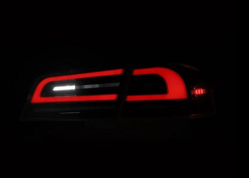 AlphaRex 12-21 Tesla Model S LUXX-Series LED Tail Lights - Black/Red - Burkken Auto Parts