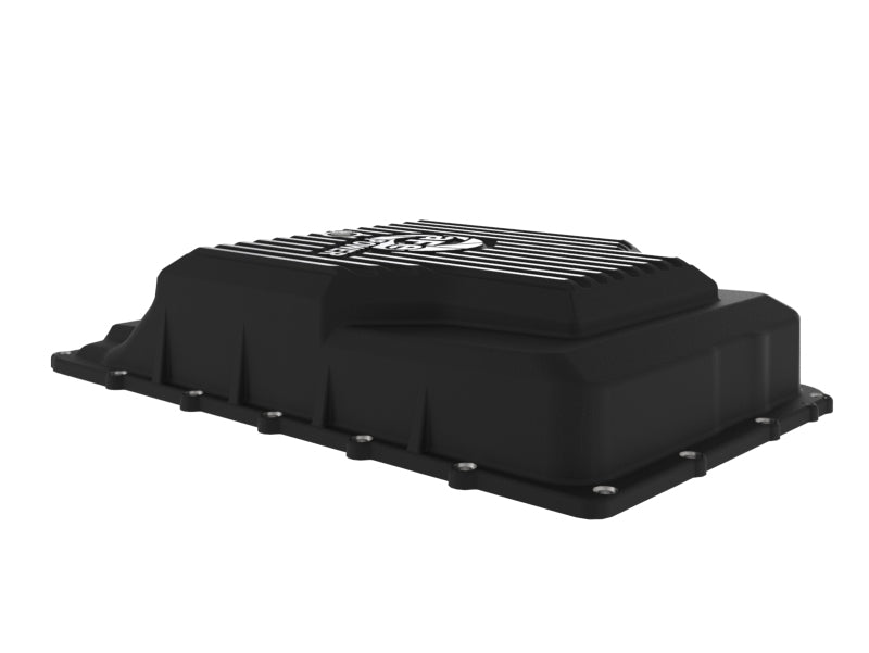 aFe 17-24 Ford F-150 10R60/10R80 Pro Series Rear Transmission Pan Black w/ Machined Fins - Burkken Auto Parts