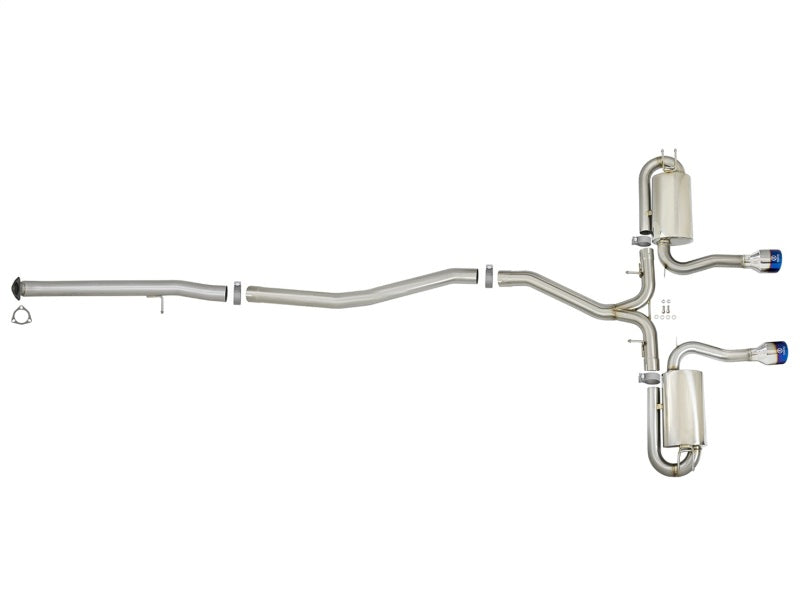 aFe Takeda 3in 304 SS Cat-Back Exhaust System w/ Blue Tips 2017+ Honda Civic Si 4Dr I4 1.5L (t) - Burkken Auto Parts