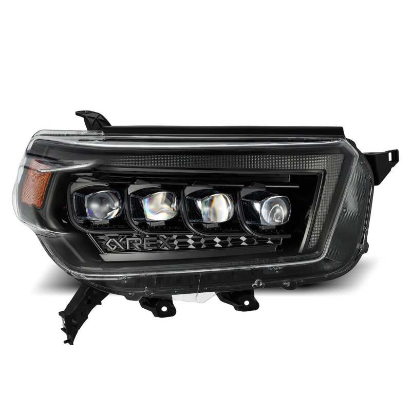AlphaRex 10-13 Toyota 4Runner NOVA LED Proj Headlights Plank Style Alpha Black w/Seq Signal/DRL - Burkken Auto Parts