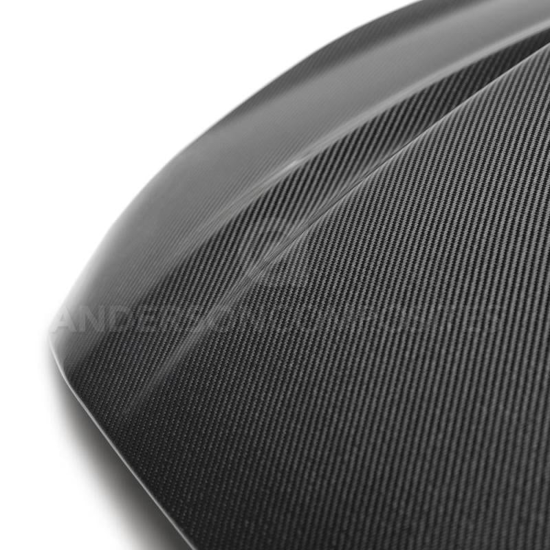 Anderson Composites 2018 Ford Mustang Double Sided Type-CJ 4in Carbon Fiber Cowl Hood - Burkken Auto Parts