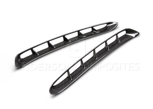 Anderson Composites 15-17 Mustang Carbon Fiber GT350 Style Fender Vent Inserts (Only Fit AC Fenders) - Burkken Auto Parts