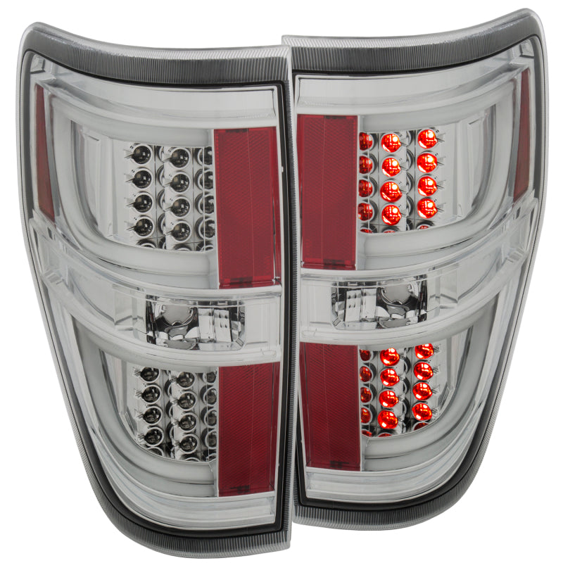 ANZO 2009-2013 Ford F-150 LED Taillights Chrome - Burkken Auto Parts