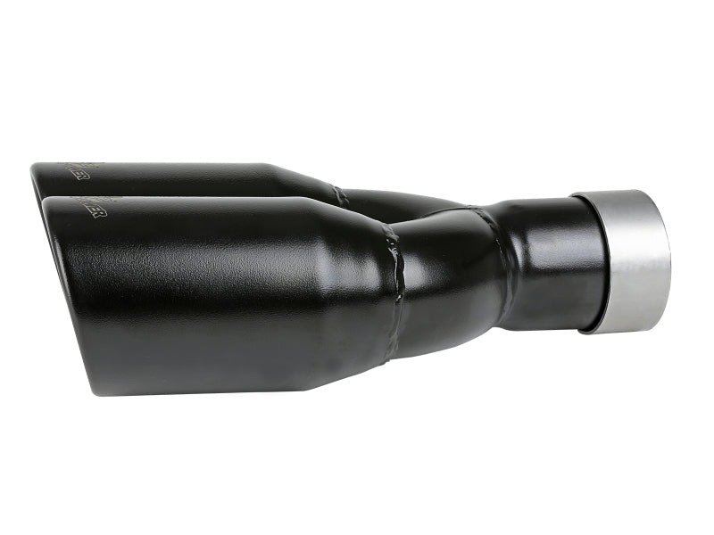 MACH Force-Xp 409 Stainless Steel Clamp-on Exhaust Tip 2.5in Inlet 3.5in Outlet - Black - Burkken Auto Parts