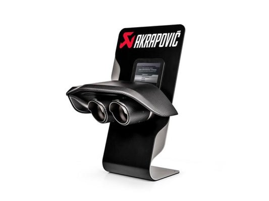 Akrapovic Counter Display with Sample Tail Pipe Set and Carbon Diffuser (High Gloss) - Burkken Auto Parts