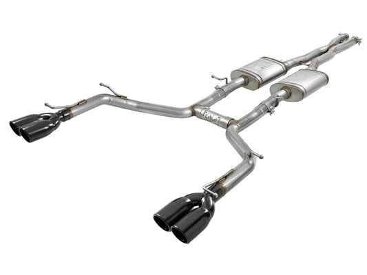 aFe MACH Force-Xp 2-1/2in 304 SS Cat-Back Exhaust 15-21 Dodge Challenger V6-3.6L - Quad Black Tip - Burkken Auto Parts