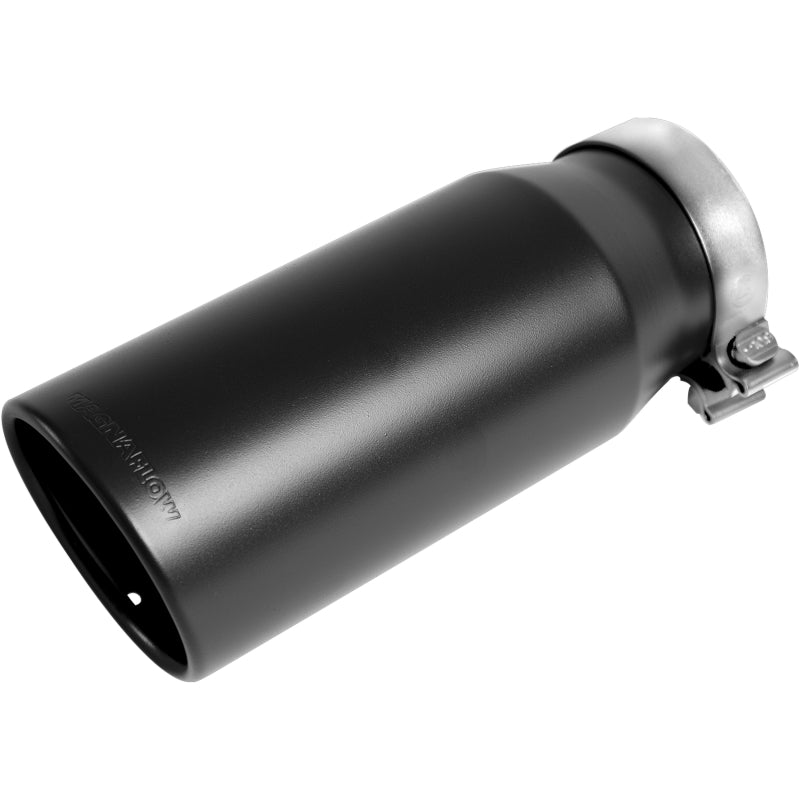 MagnaFlow Tip Stainless Black Coated Single Wall Round Single Outlet 6in Dia 5in Inlet 13in L - Burkken Auto Parts