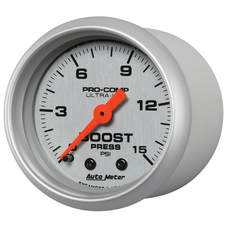 Autometer Ultra-Lite 52mm 0-15 PSI Mechanical Boost Gauge - Burkken Auto Parts