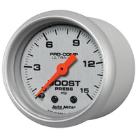Autometer Ultra-Lite 52mm 0-15 PSI Mechanical Boost Gauge - Burkken Auto Parts
