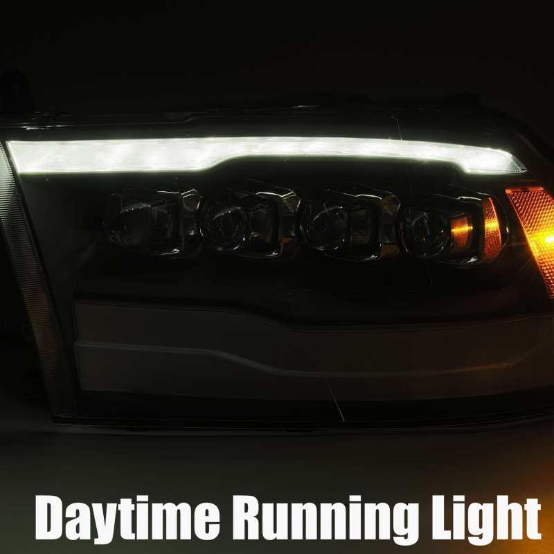 AlphaRex 09-18 Dodge Ram 1500HD NOVA LED Projector Headlights Plank Style Design Chrome w/DRL - Burkken Auto Parts