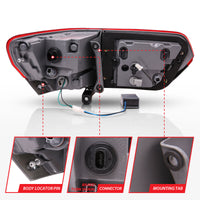 ANZO 2014-2016 Jeep Grand Cherokee LED Taillights Red/Smoke - Burkken Auto Parts