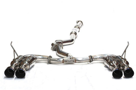 Invidia 11-14 Subaru WRX / STI Sedan Gemini/R400 Single Layer Quad Titanium Tip Cat-back Exhaust - Burkken Auto Parts