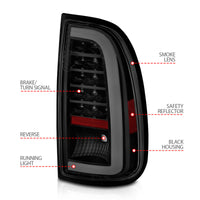 ANZO 00-06 Toyota Tundra (Std. Bed/Reg Cab) LED Taillights w/Light Bar Black Housing Smoke Lens - Burkken Auto Parts