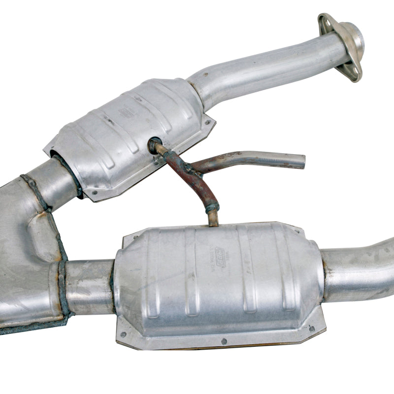 BBK 79-93 Mustang 5.0 Short Mid X Pipe w Catalytic Converters 2-1/2 For Automatic Long Tube Headers - Burkken Auto Parts