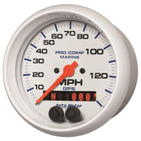 Autometer Gauge GPS Speedometer 3-3/8in 140 MPH Marine White Gauge - Burkken Auto Parts